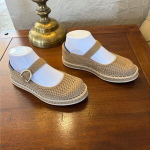 Rothy's gold and Blue Mary Jane Flats woman’s 5.5